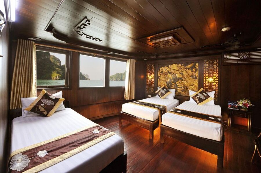 From Hanoi: Ha Long - Bai Tu Long Bay 2-Day 1-Night Cruise - Sunset, dinner, and a quiet night on the bay