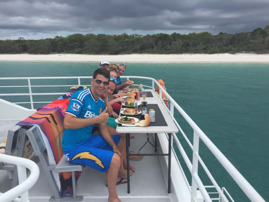From Hervey Bay: Half-Day K'gari Fraser Island Beach Cruise - The BBQ lunch on the return cruise