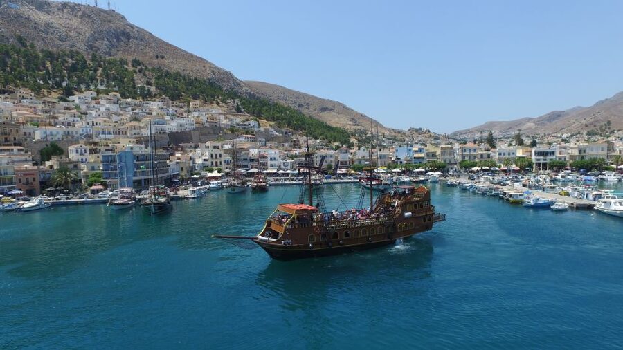 From Kos: 3-Island Pirate Cruise with Lunch and Waterslide - Setting sail from Kos Harbour