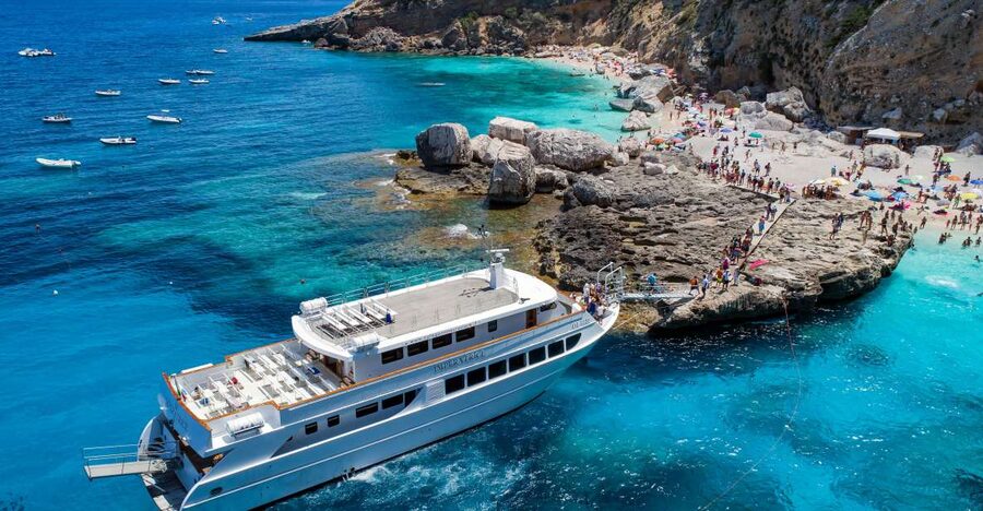 From La Caletta or Orosei: Gulf of Orosei Cruise - Cala Sisine: the first proper beach stop