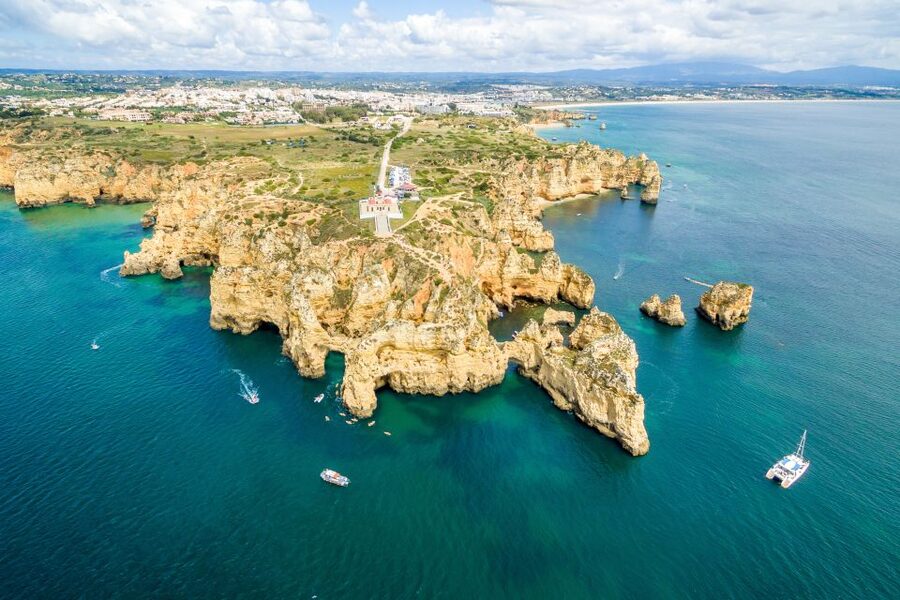 From Lagos: Algarve Golden Coast Cruise - Praia da Luz and the black rock of the coast