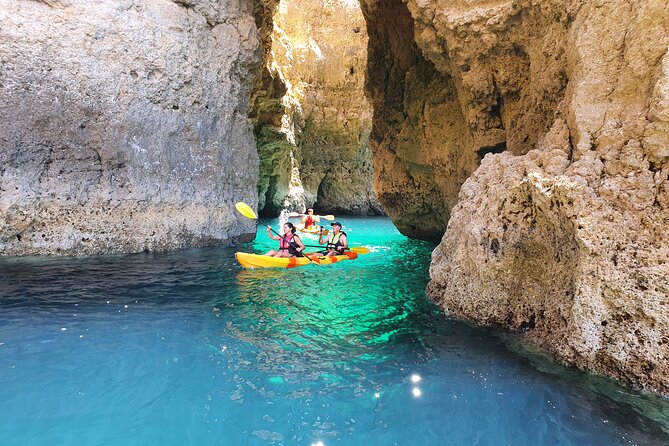 From Lagos: Kayak Tour of Ponta da Piedade Caves on Catamaran - Paddling around Ponta da Piedade