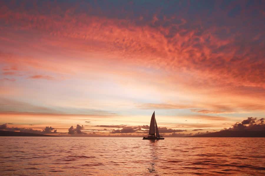 From Ma'alaea: 'Alihilani Sunset Sail Catamaran Tour - Setting Sail From Maalaea Harbor