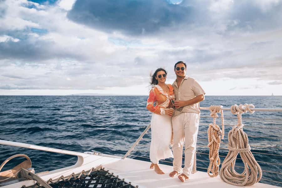 From Ma'alaea: 'Alihilani Sunset Sail Catamaran Tour - Two Hours Through the AuAu Channel