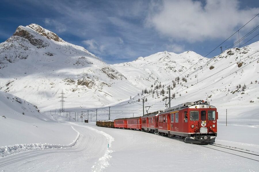 From Milan: Lake Como Cruise, St. Moritz & Bernina Red Train - St. Moritz in 90 minutes