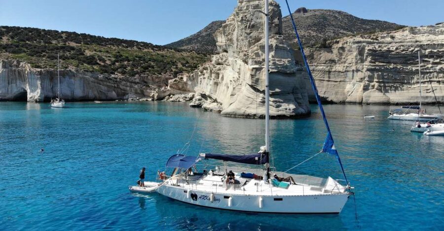 From Milos: Guided Day Cruise to Kleftiko With Lunch - Agathia Bay: the first swim and breakfast
