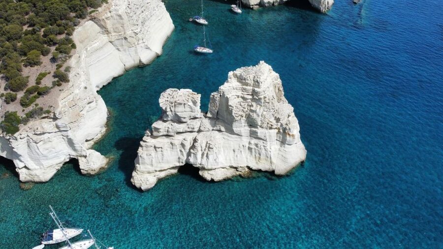 From Milos: Guided Day Cruise to Kleftiko With Lunch - Kleftiko from the water