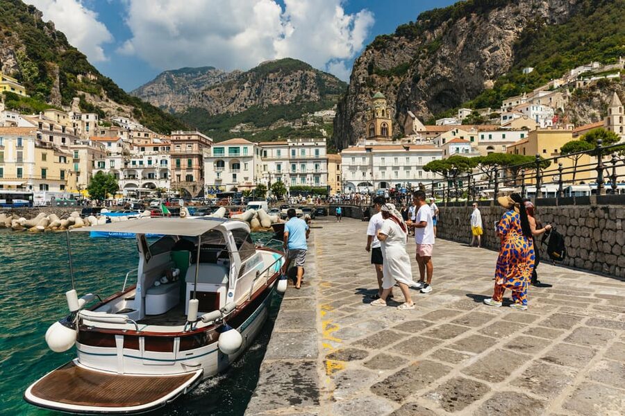 From Naples: Positano and Amalfi Boat Tour with Drinks - Marina Grande, Roman ruins, and Ieranto Bay