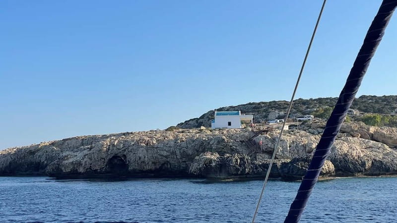 From Protaras: Catamaran Cruise to Blue Lagoon - From Protaras toward Varosha and Derynia Bay