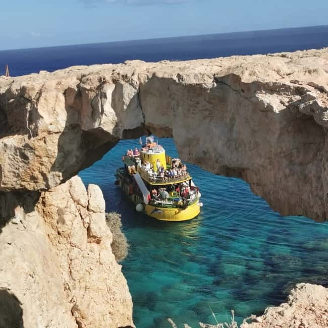 From Protaras: Cruise to Blue Lagoon, Turtle Cove & Sea Cave - The underwater deck, slides, and onboard entertainment