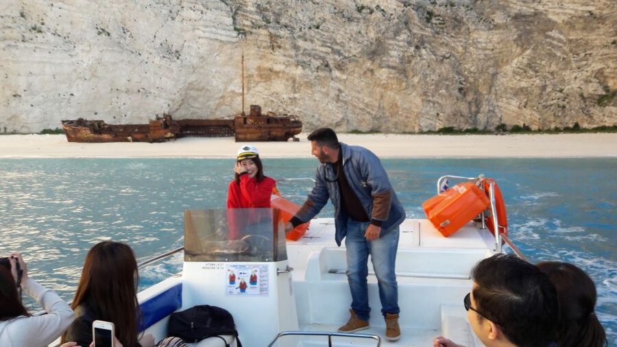From St.Nikolaos: Boat Cruise to Navagio Beach & Blue Caves - Meeting at Orizodes Restaurant in St. Nikolaos