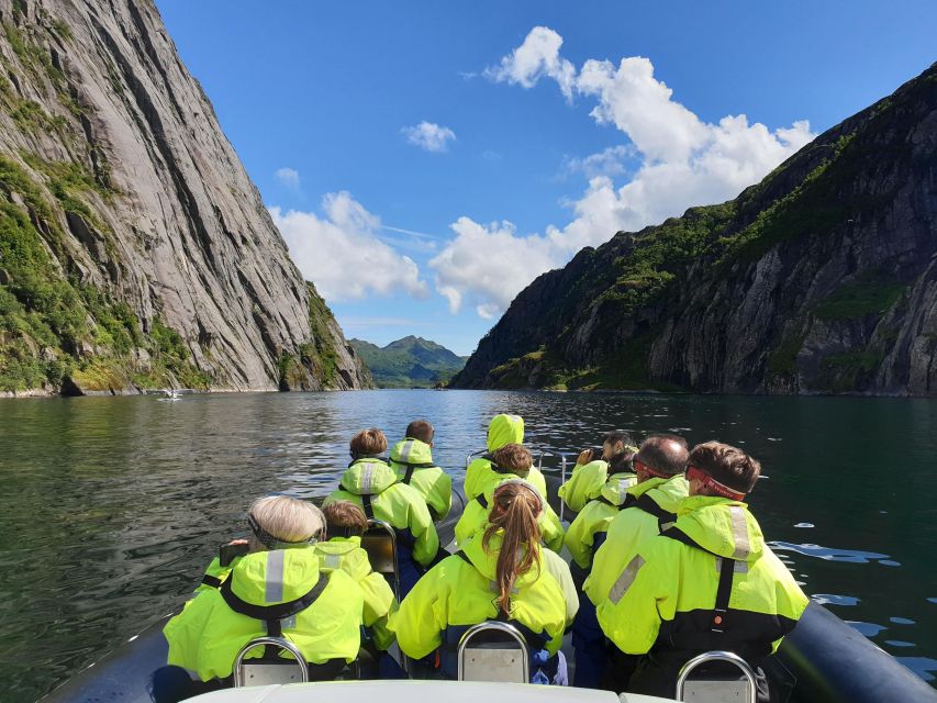 From Svolvaer: Trollfjorden Wildlife RIB Cruise - Skrova, beaches, and the fishing past