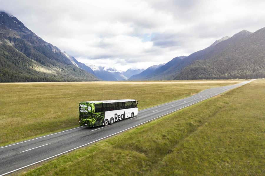 From Te Anau: Milford Sound Cruise and Coach Day Trip - The glass-roof coach and the long road south