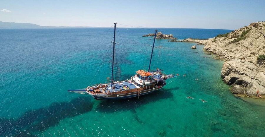 From the Port of Kos: Full Day Boat Cruise to 3 Islands - Pserimos: a slower final island visit