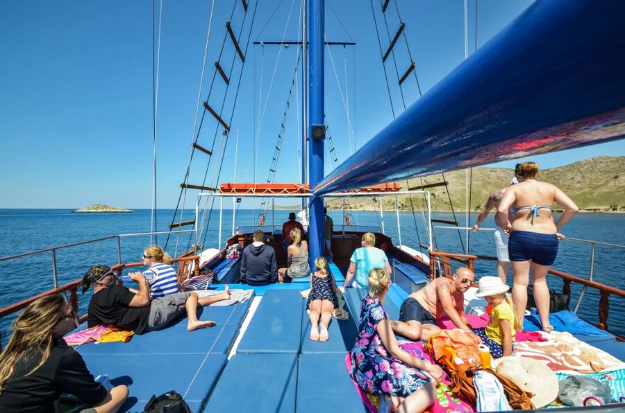 From the Port of Kos: Full Day Boat Cruise to 3 Islands - Vathi on Kalymnos: the scenic first stop