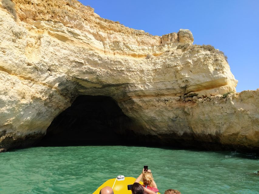From Vilamoura: 2.5-Hour Benagil Cave and Dolphins Boat Tour - Leaving Vilamoura Marina at full speed