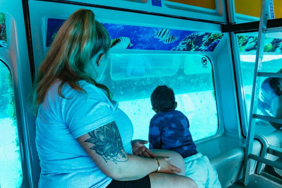 Fuerteventura: Glass Bottom Boat Cruise with Lunch & Drinks - The glass-bottom viewing deck