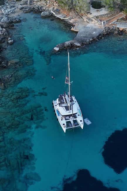 Heraklion Luxury Sailing Catamaran Dia Island | Gourmet Menu - Sailing past Koules Fortress and out toward Dia