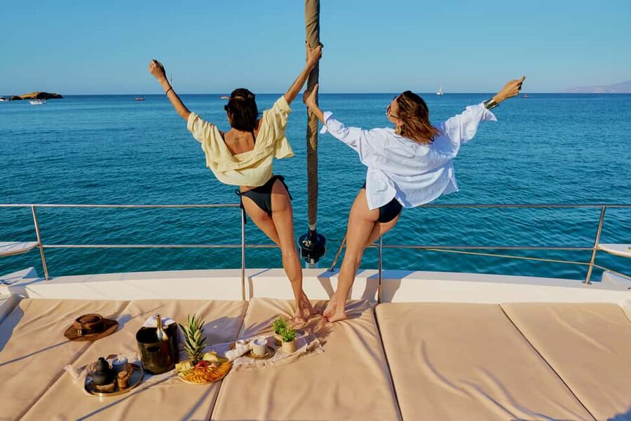 Hersonissos: Luxury Sunset Catamaran Cruise Sushi & Open Bar - Pickup options and the port details