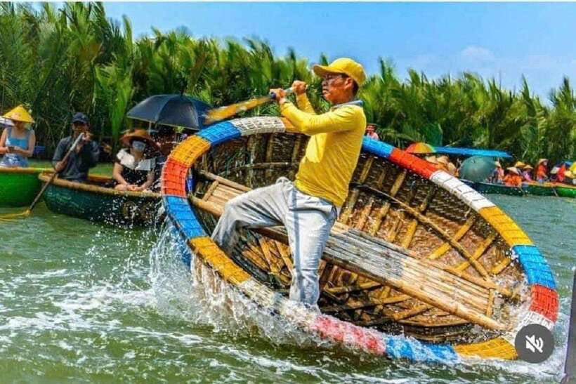 Hoi An: Coconut Basket Boat Ride by Hangcoconut - Karaoke on the river, a very Hoi An surprise