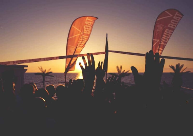 Ibiza: Sunset Boat Party Cruise with DJs with 2 Clubs - Meeting at San Antonio Harbour