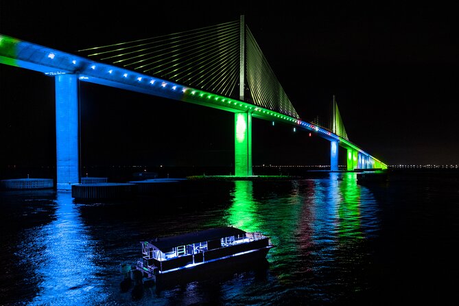 Island Sunset and Skyway Light Show - 3hr Boat Cruise in St. Pete - Sand Dollar Island and the 45-minute beach stop