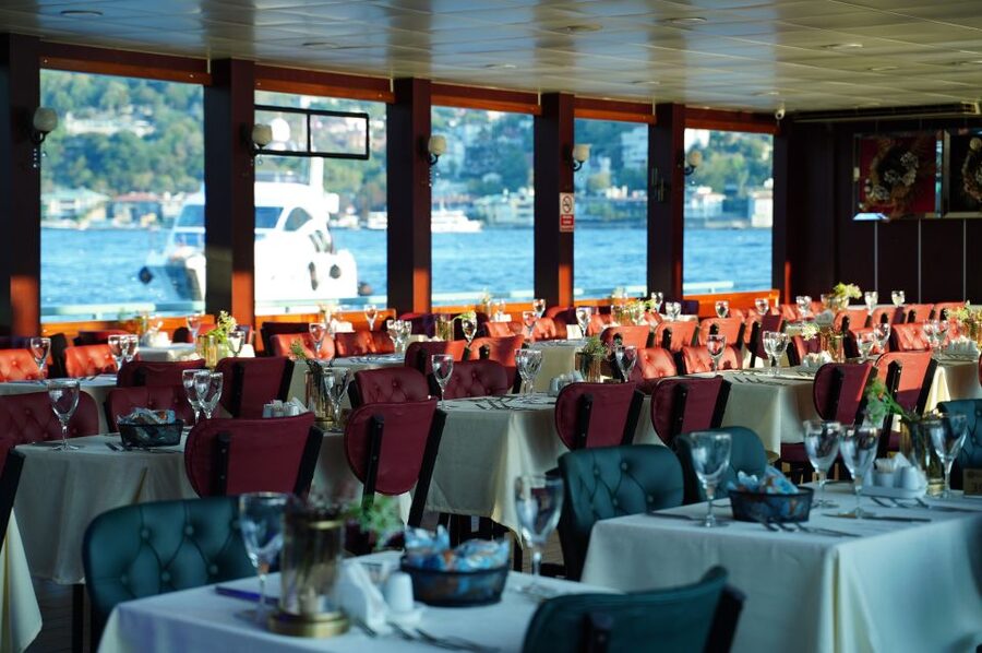 Istanbul: Dinner Cruise and Entertainment with Private Table - A nighttime view of Istanbul from the Bosphorus