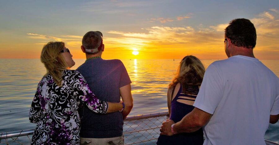 Key West Signature Sunset Cruise with Open Bar, Food & Music - Sandie Cat, three decks, and the best place to sit