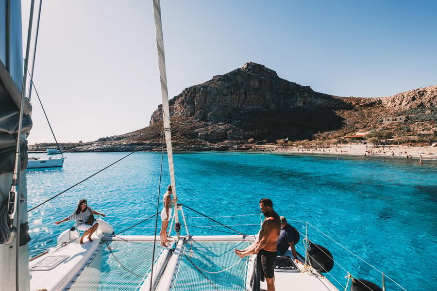 Kissamos: Balos & Gramvousa Luxury Catamaran Sailing Cruise - Balos Lagoon before the larger boats