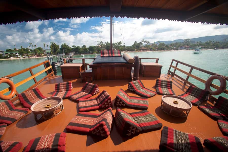 Koh Samui: Koh Phangan Island Full-Day Cruise with Sunset - Boarding in Koh Samui and settling into the Chantara