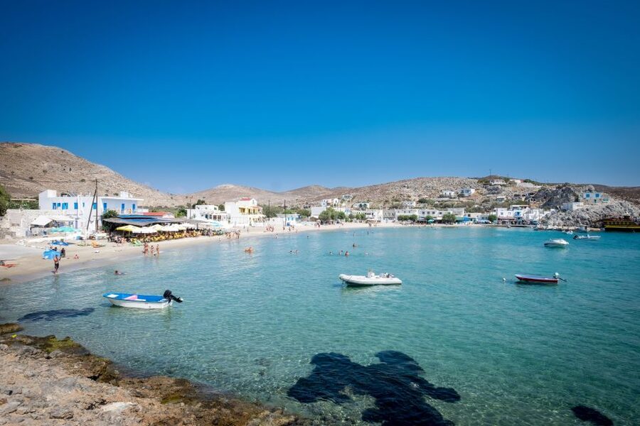 Kos Town: Kalymnos & Pserimos Day Cruise & Optional Transfer - Plati near Kalymnos: swim, lunch, and open water