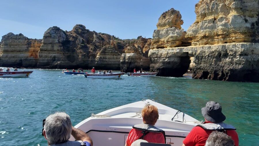 Lagos: Ponta Piedade Sail & Caves Cruise w/Portuguese Tapas - Leaving Lagos Marina on a Portuguese sailing boat
