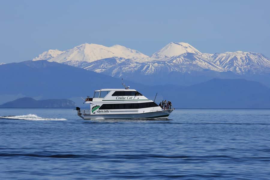 Lake Taupo: 1.5-Hour Maori Rock Carvings 5:00 PM Cruise - Cruising across Lake Taupo