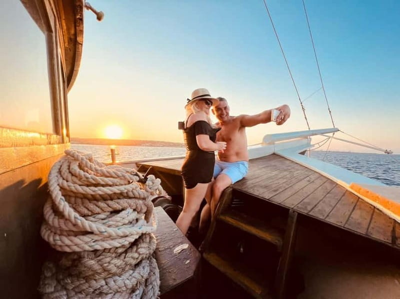 Larnaca: Sunset Cruise with Unlimited Wine & Beers - A 20-minute swim at Mackenzie Beach