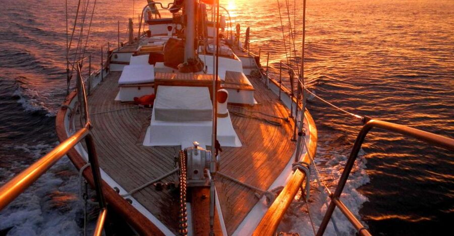 Lisbon: Daylight or Sunset on a Vintage Sailboat - Belém Tower from the water