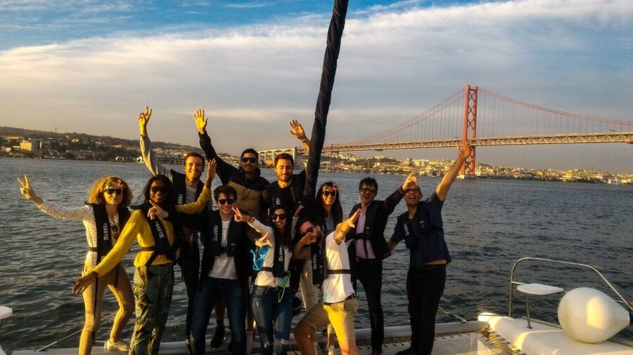 Lisbon: Sunset Cruise With Drinks on Spacious Yacht - Boarding below the 25 de Abril Bridge
