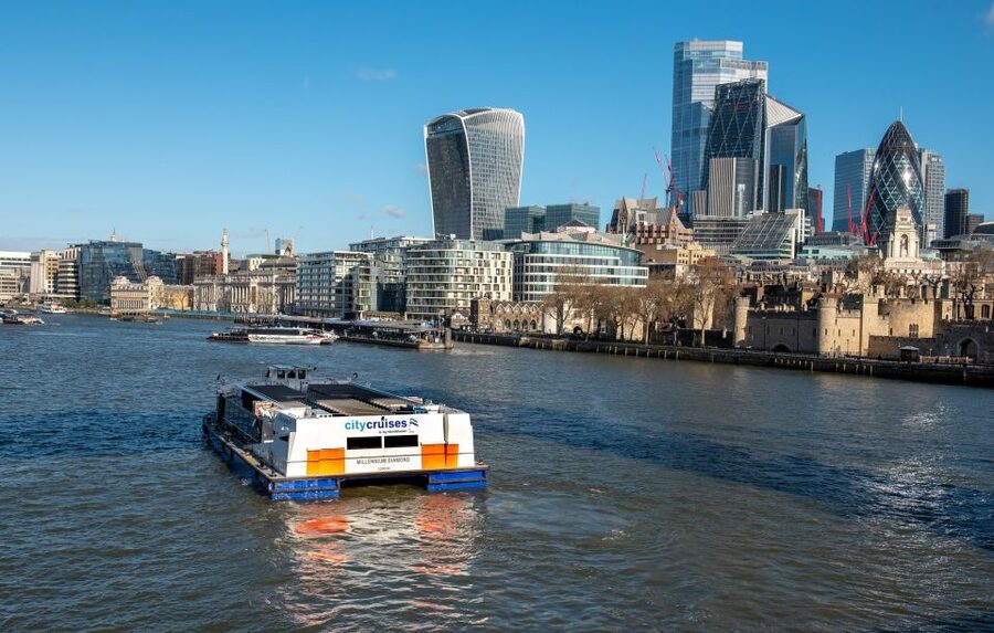 London River Thames Lunch Cruise - The boat, seating, and river views