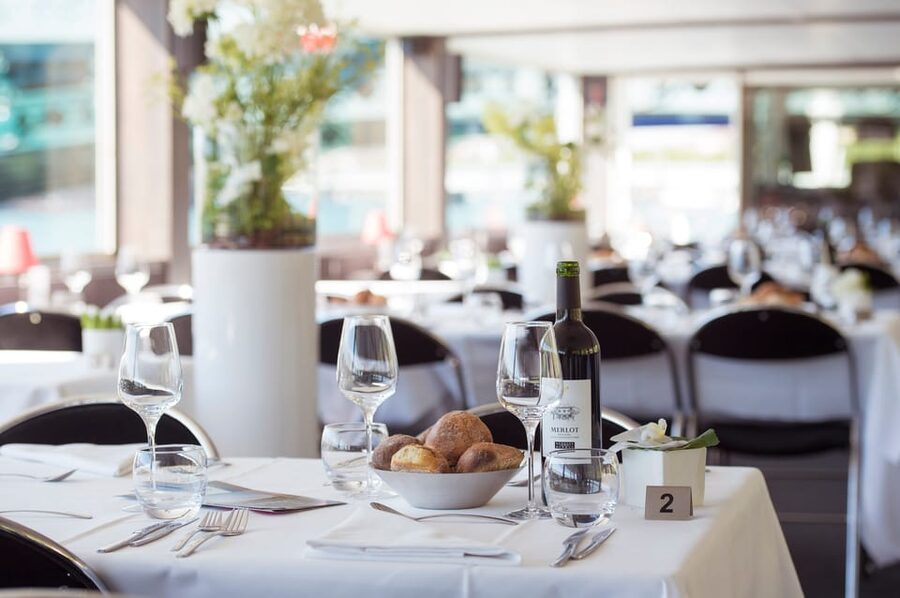 Lyon 2.5-Hour Dinner Cruise - The outdoor deck and indoor dining room
