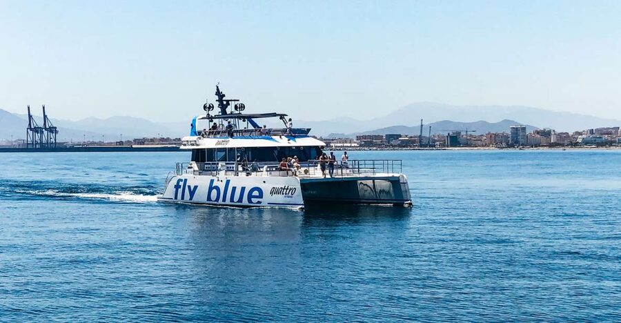 Málaga: Scenic Catamaran Cruise - The bow nets and shaded seats