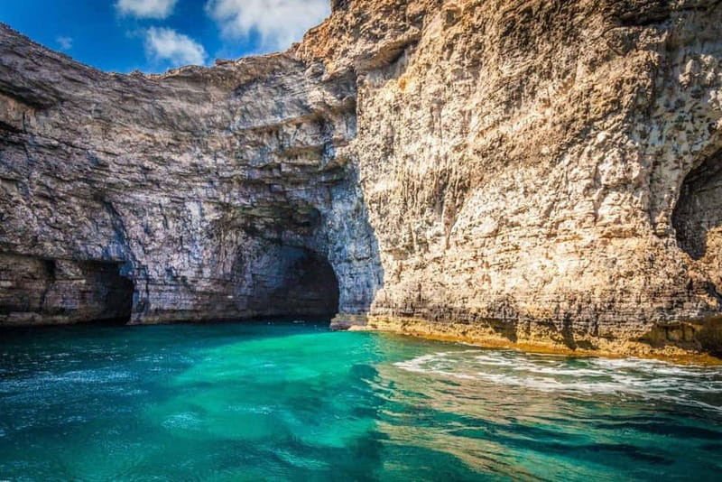 Malta: Comino, Gozo, Blue & Crystal Lagoon, and Caves Cruise - Elephant Rock and Comino’s sea caves