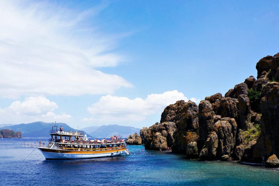 Marmaris: Boat Trip with Unlimited Drinks and BBQ Lunch - From Marmaris Harbor to Heaven Island and the Fish Farm