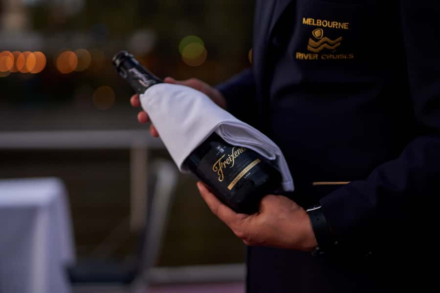 Melbourne: 4-Course Dinner Cruise with Drinks - Boarding at Southbank, with Melbourne already glowing