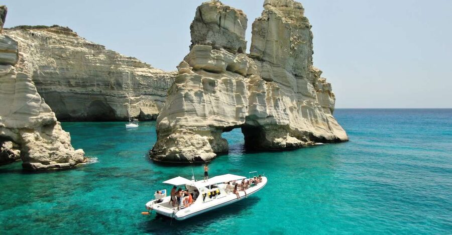 Milos: Half-Day Speedboat Cruise to Klefiko with Snorkeling - Kleftiko: white rocks, sea caves, and a long swim