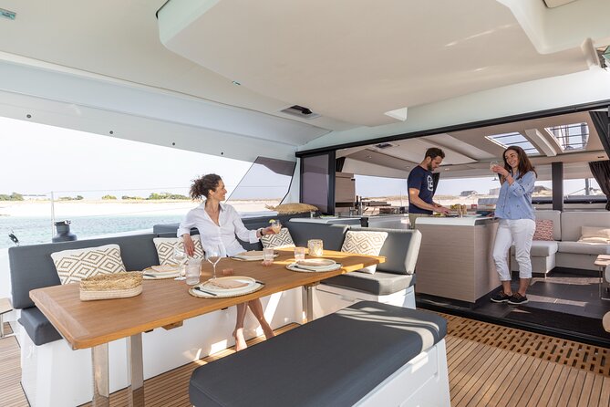 Mykonos: Brand-New Catamaran Cruise with Meal, Drinks & Transport - The crew and the mood onboard
