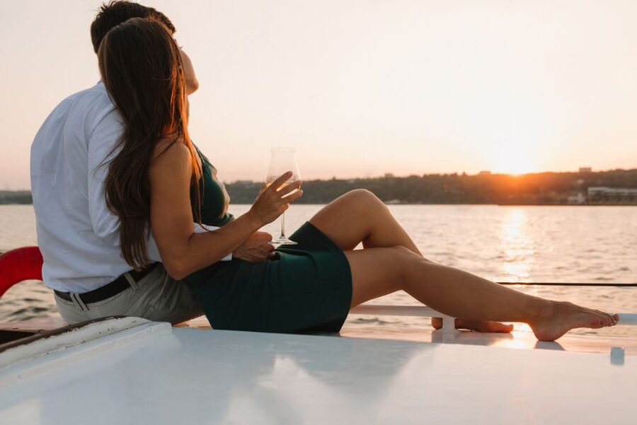 Mykonos: Catamaran Cruise with Lunch, Drinks and Transfer - Rhenia’s clear cove is the heart of the trip
