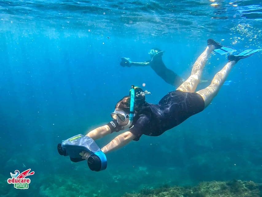 Nerja-Maro: Snorkeling & Sea Scooter Speedboat Trip - Leaving Burriana Beach by speedboat