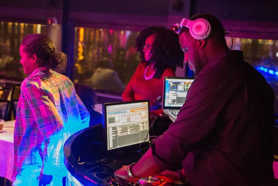 NYC: City Cruises Brunch, Lunch, or Dinner Buffet Cruise - The DJ, dance floor, and celebration mood