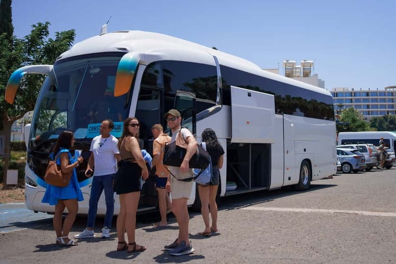 Paphos/Akamas: Blue Lagoon Bus & Boat Tour with Water Slide - The Baths of Aphrodite and the Gardens of the goddess