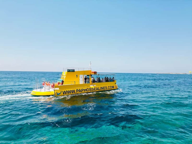 Paphos: Swim Cruise with Turtle Watching, Drinks & Aperol - The lower cabin and Paphos underwater forest