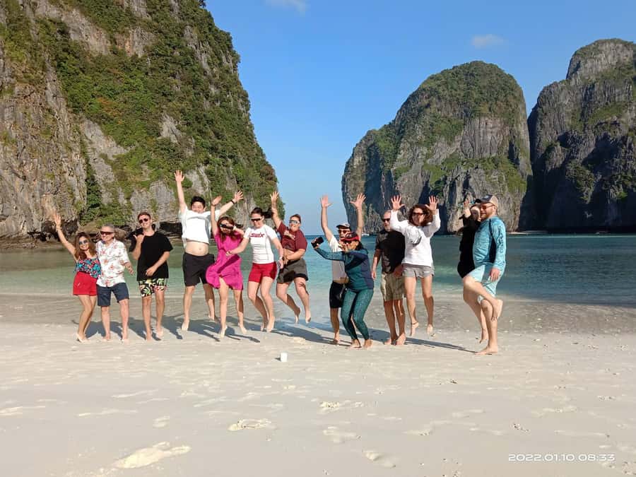 Phuket: Phi Phi Island Sunrise Group Speedboat Tour - Monkey Beach and Viking Cave from the boat